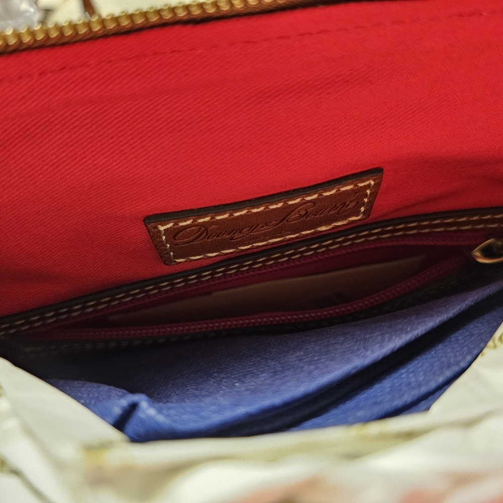 Dooney & Bourke Red And Tan Leather Zip Pod Backpack - Picture 3 of 9